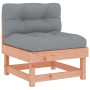 vidaXL Garten-Lounge-Element aus Douglasie mit grauem Kissen. Teil eines modularen Gartenmöbel Sets.