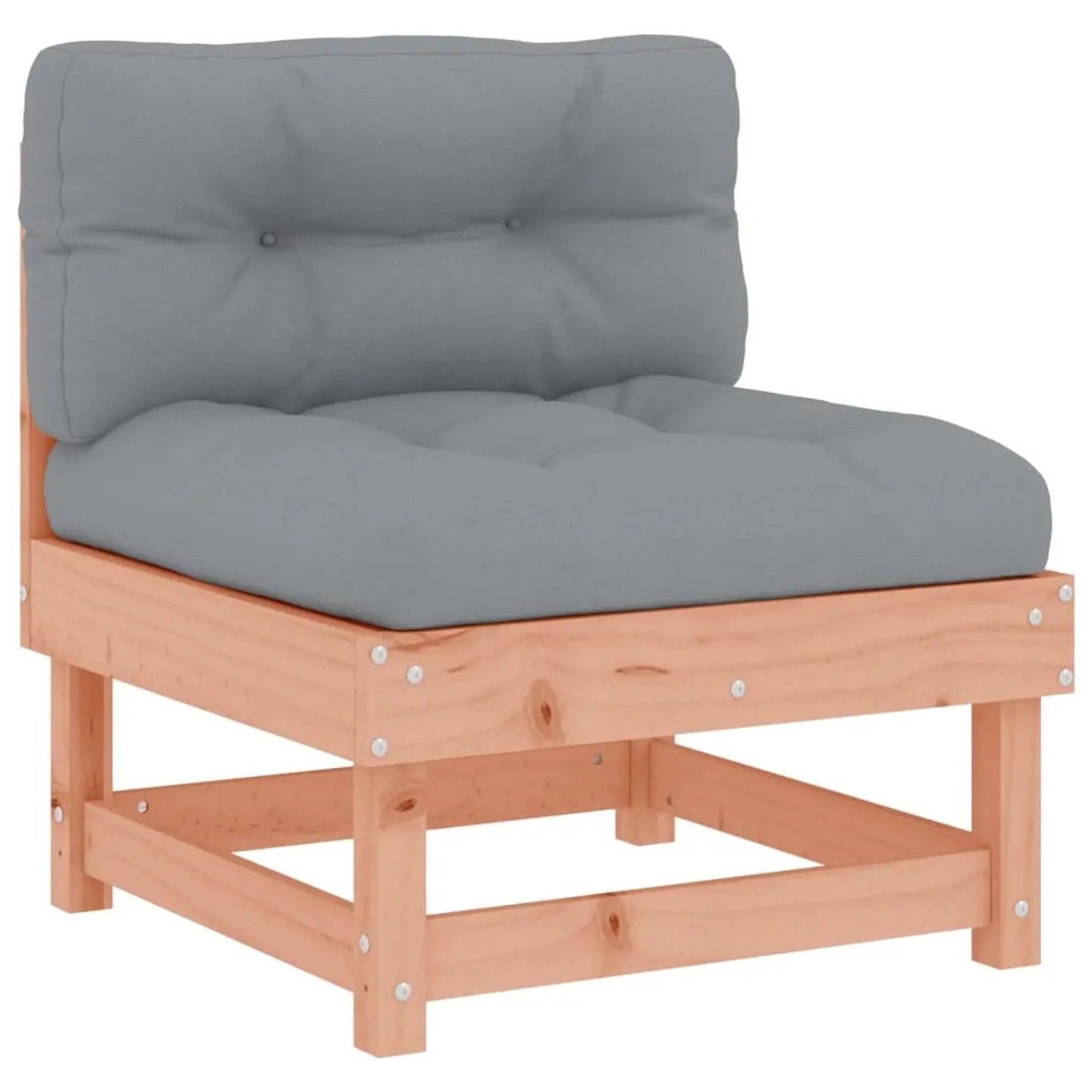 vidaXL Garten-Lounge-Element aus Douglasie mit grauem Kissen. Teil eines modularen Gartenmöbel Sets.