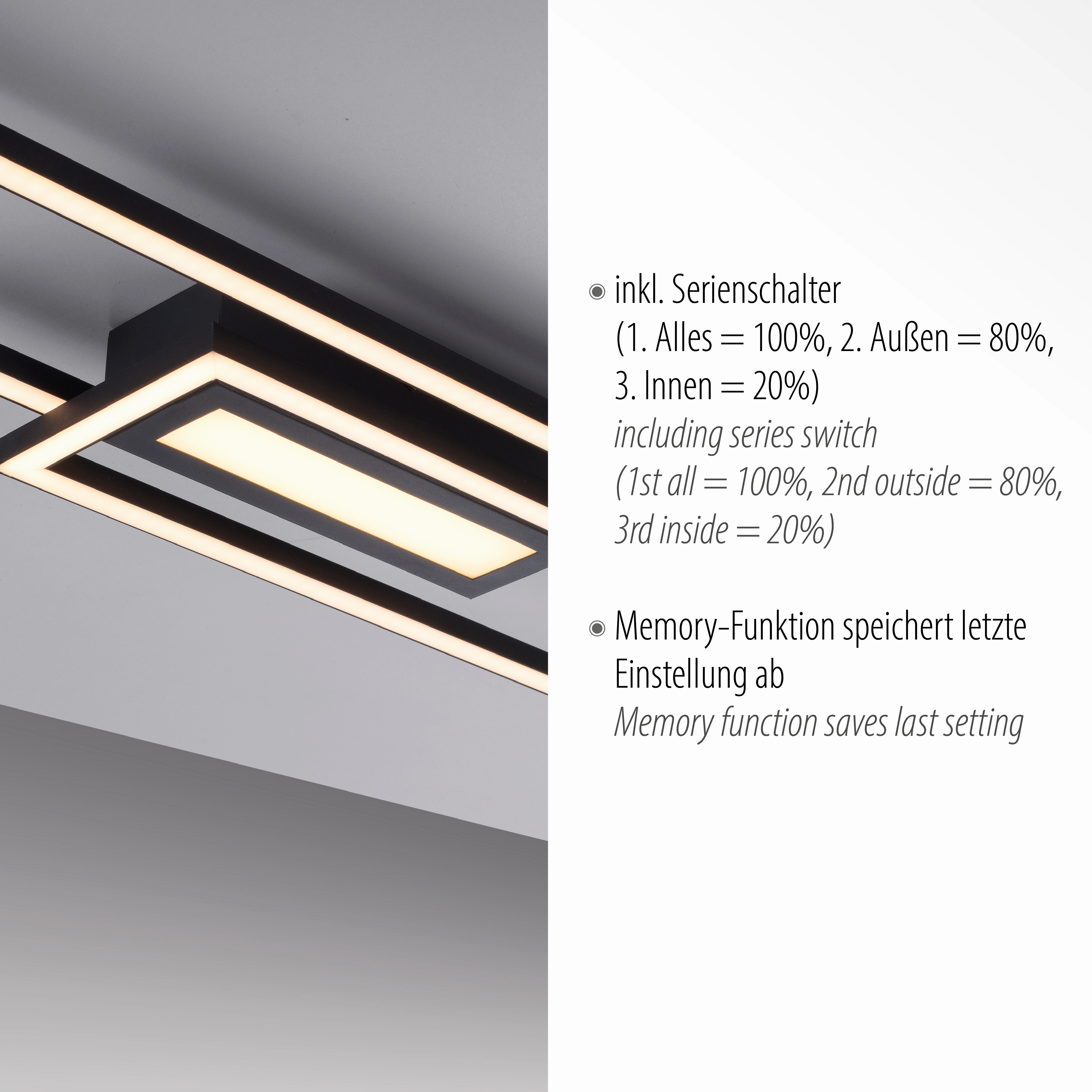 Just Light. LED-Deckenleuchte Asmina 95 cm x 17,5 cm Schwarz kaufen bei OBI