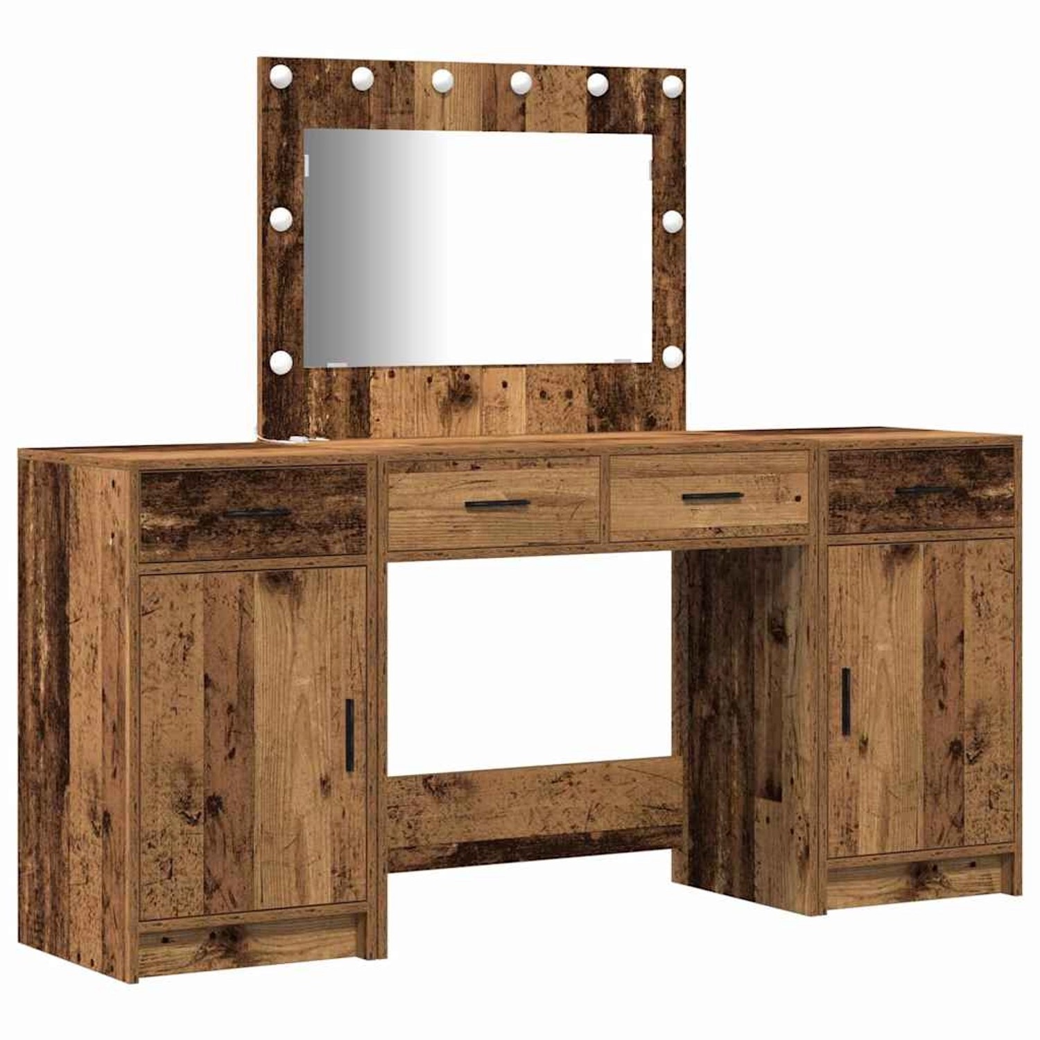 vidaXL Schminktisch mit Tür 3-Tlg Braun 40 x 41 x 75 cm Holzwerkstoff 3334252