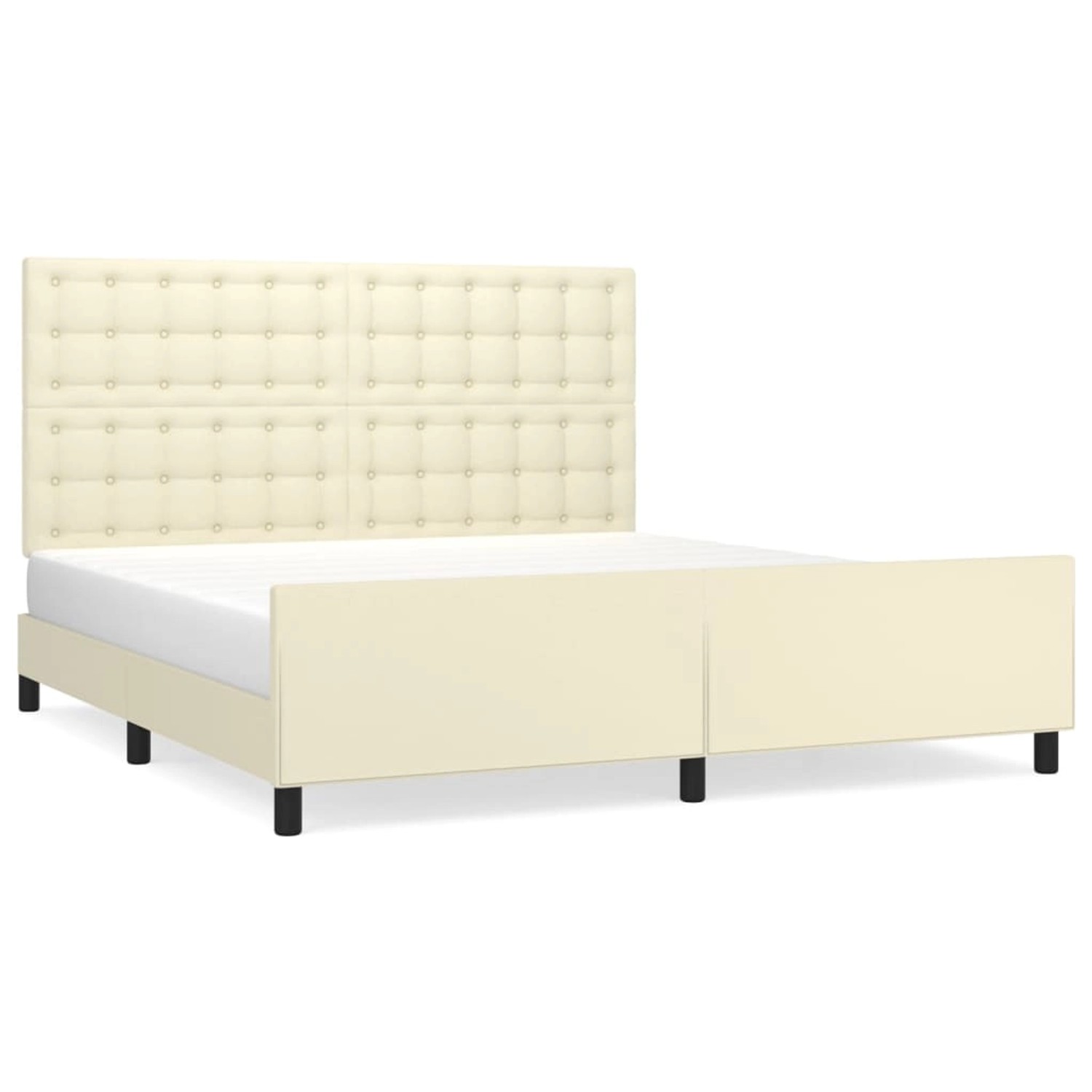 vidaXL Bettgestell mit Kopfteil Creme 160x200 cm Kunstleder 3125581 günstig online kaufen