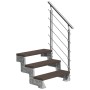 DOLLE Außentreppe Gardentop mit 3 Stufen, dunkelbraun, mit Geländer. Ideal für den Garten.