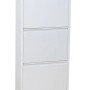 Weißer ebuy24 Pisa Schuhschrank aus Metall mit 3 Klappen. Schuhkommode fertig montiert.
