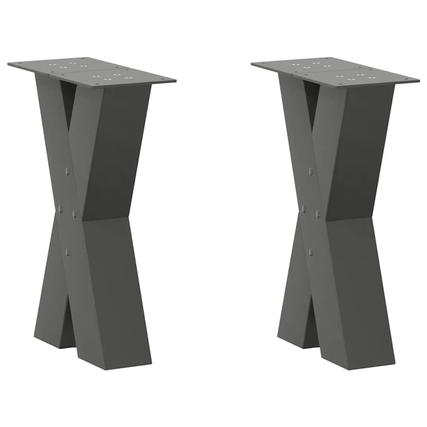 vidaXL Couchtischbeine X-Form 2 Stk Anthrazit 38x42-43 cm Stahl 4012954 günstig online kaufen