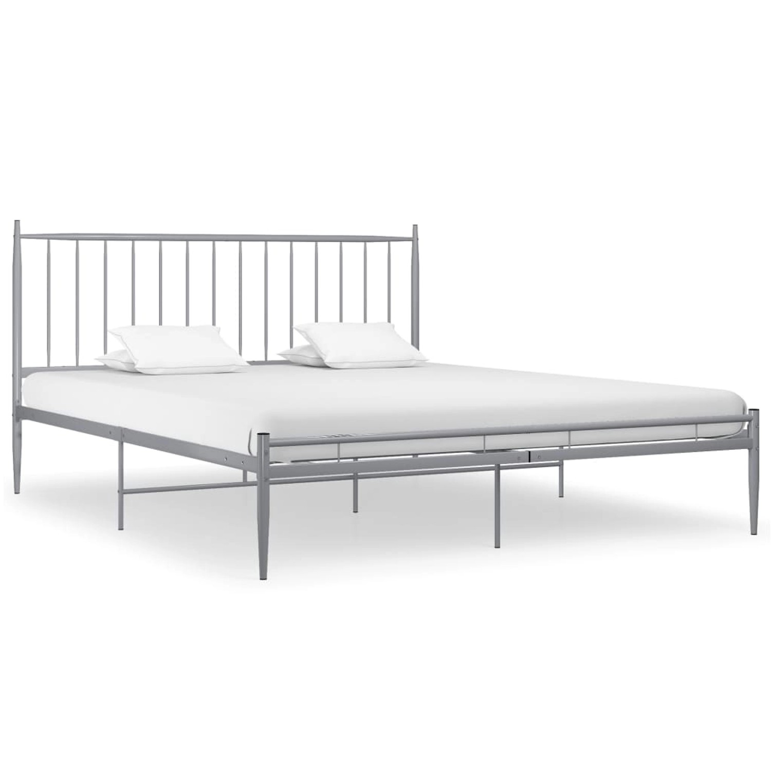 vidaXL Bett Grau Metall 140x200 cm Modell 3922505