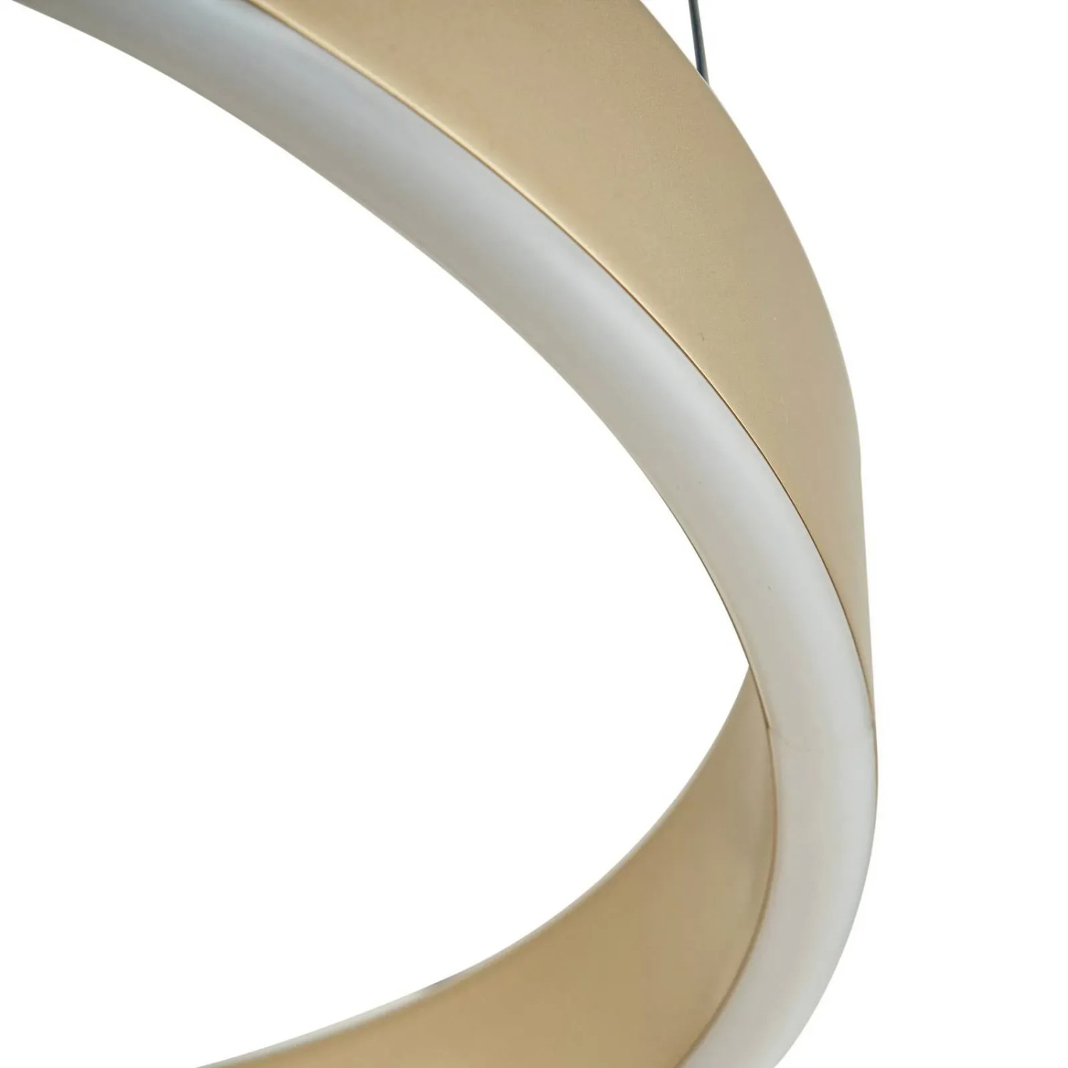 Moderne LED-Pendelleuchte Lucande Tindra in Gold/Messing, 40 cm Durchmesser, für Wohnzimmer.