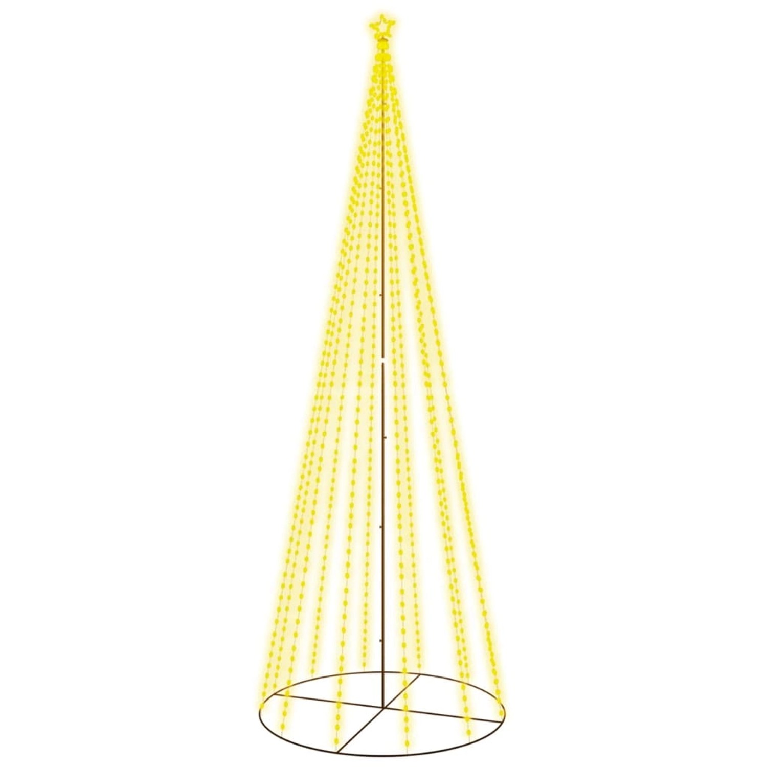 vidaXL LED-Weihnachtsbaum Kegelform Warmweiß 732 LEDs 160x500 cm