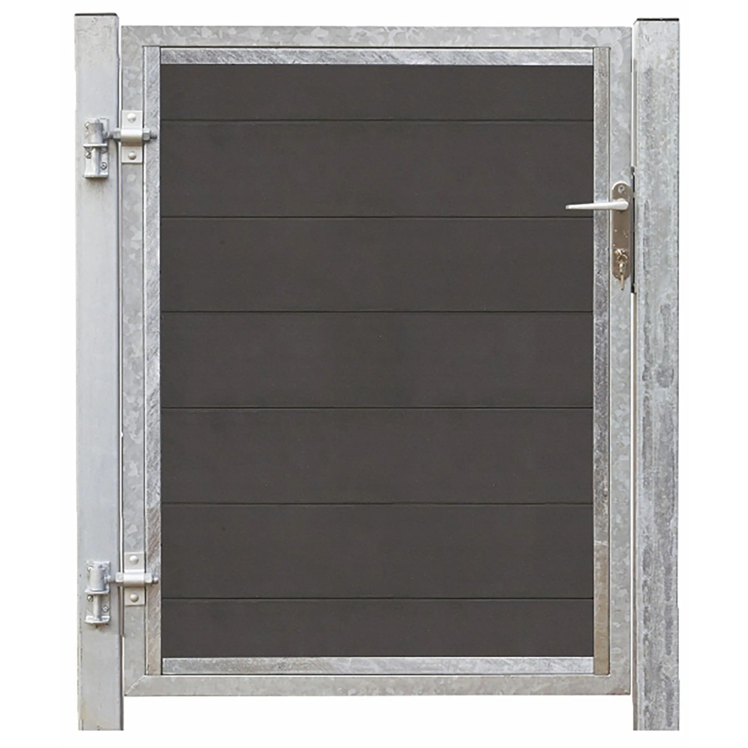 Plus Holz Einzeltor Futura WPC Schiefergrau DIN L 115 x 127 cm Pfosten verzinkt