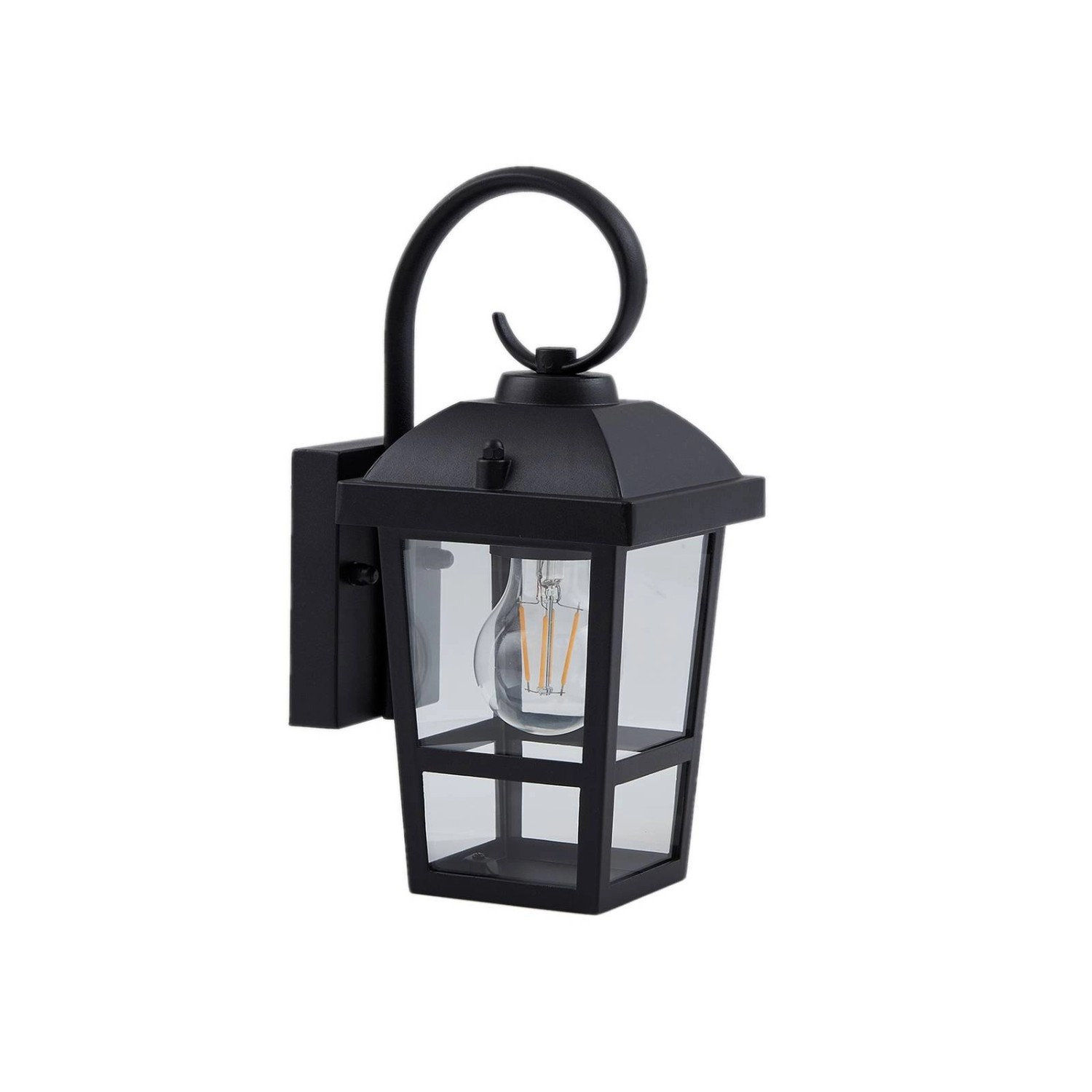 Lindby Wandleuchte Außen Laterne Eloane 10025926 Spritzwassergeschützt Modern in Schwarz aus Edelstahl 1-flammig E27