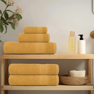vidaXL Handtücher 4 Stk Golden 50x100 cm 360 g/m² 100% Baumwolle 136807