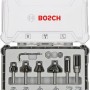 Bosch Rand- und Kantenfräser Set, 6-teilig, in Aufbewahrungsbox mit Klarsichtdeckel.