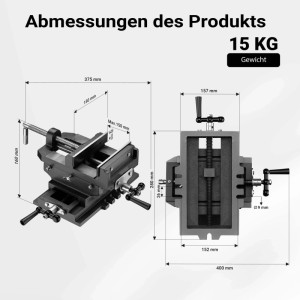 Wiltec Maschinenschraubstock 2 Achsen 150Mm Schraubstock Kreuztisch Frästisch Werkbank