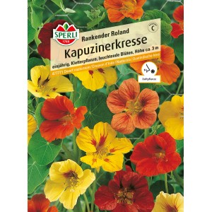 Samenpackung Sperli Kapuzinerkresse Roland Mischung mit bunten Blüten.