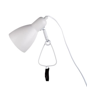 Weiße Näve Klemmleuchte Mara, 28 cm hoch, mit Metallklemme und E14 Fassung.
