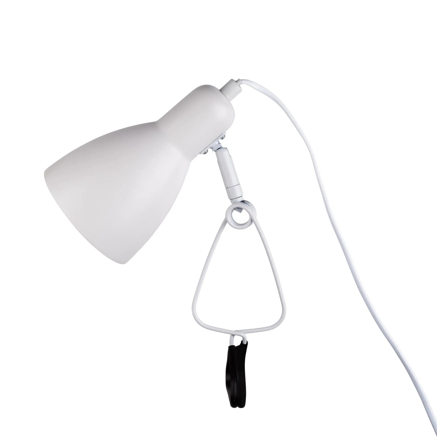 Weiße Näve Klemmleuchte Mara, 28 cm hoch, mit Metallklemme und E14 Fassung.