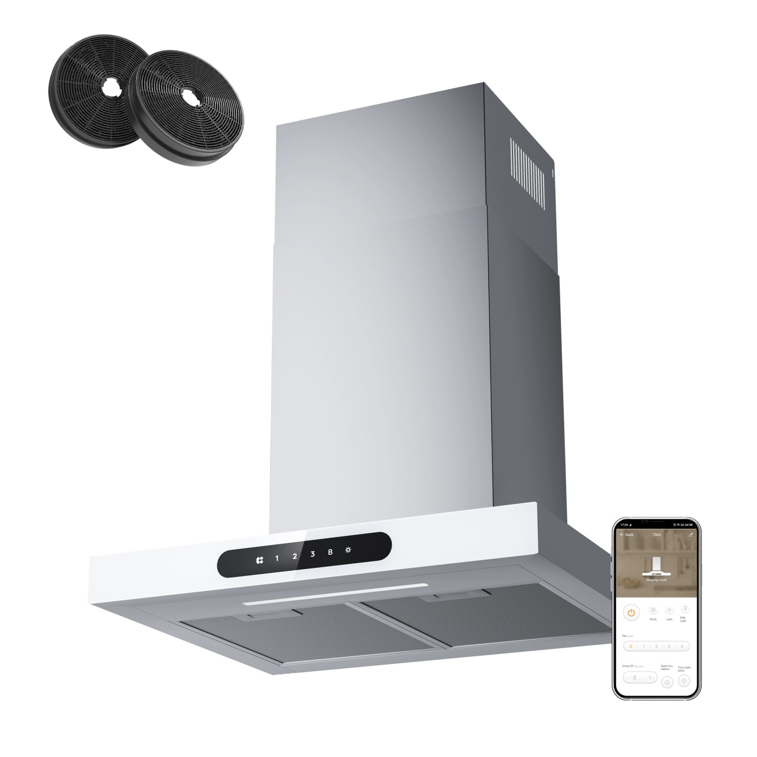 Thumbnail - CIARRA Dunstabzugshaube A+++ 650 m³/h 60 cm WIFI-APP Touch Control VM6102W