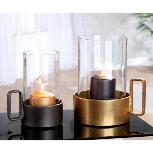 Gilde Windlicht Antigua Goldfarben 26 cm x 24 cm