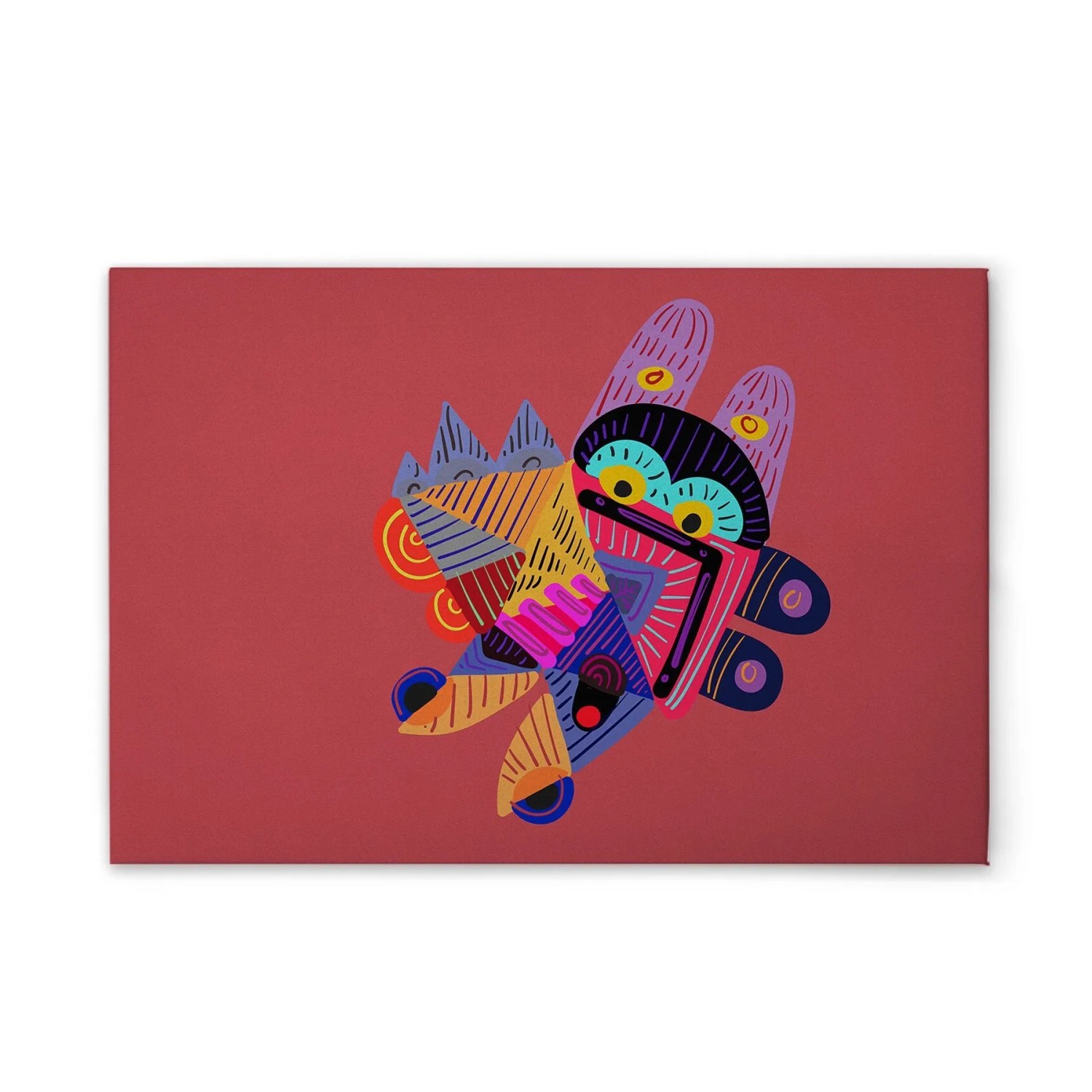 Tadessi Leinwandbild - M1-No.51282 - Bunte Kreaturen - 60 x 40 cm - Hochformat