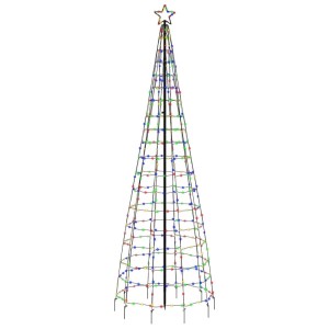 vidaXL LED-Weihnachtsbaum mit Erdspießen 570 LEDs Mehrfarbig 300 cm 358106