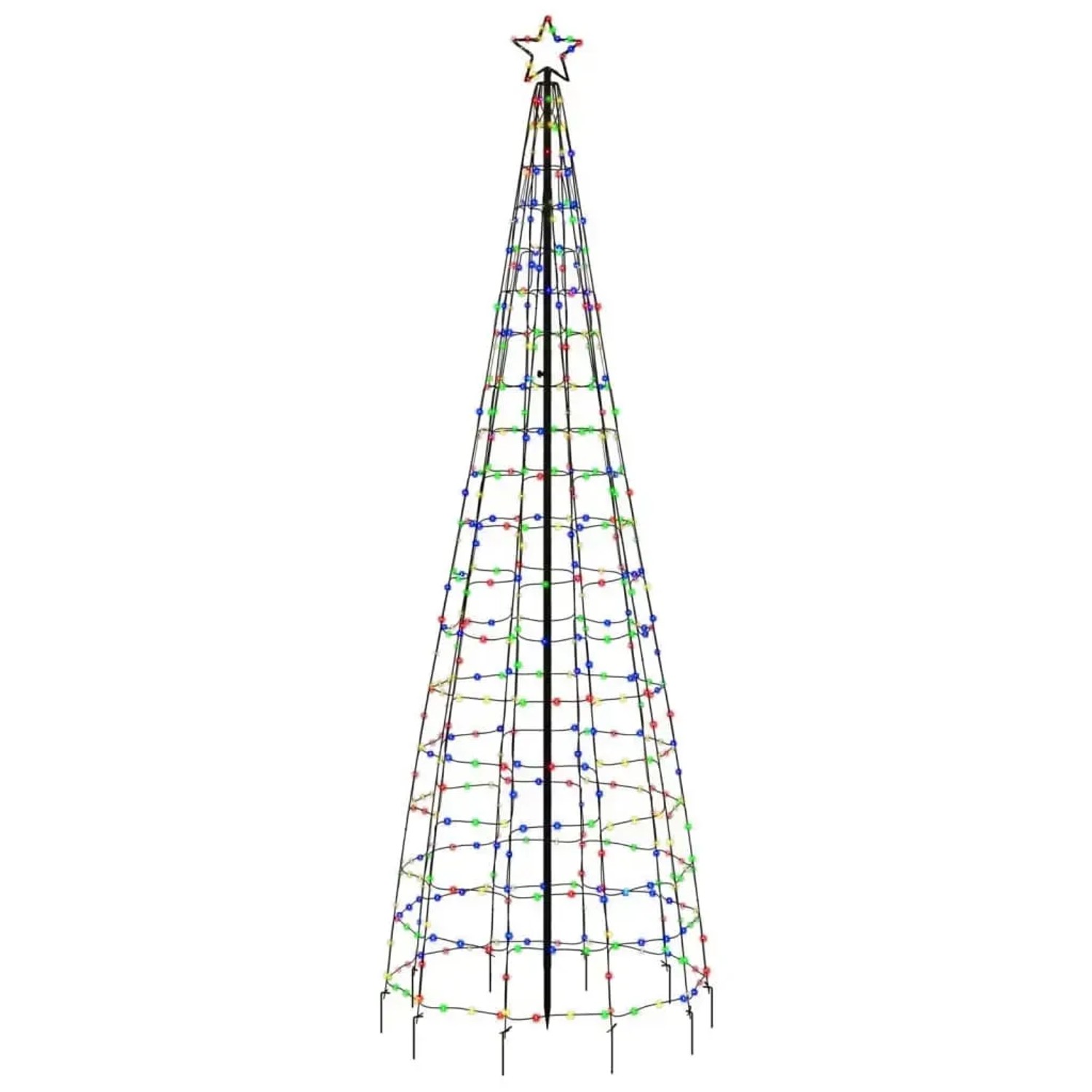 vidaXL LED-Weihnachtsbaum mit Erdspießen 570 LEDs Mehrfarbig 300 cm 358106