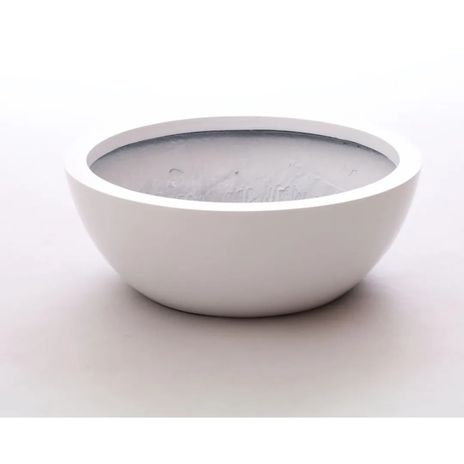 Elegant Einrichten Pflanzkübel Fiberglas Schale-Rund D46xH16m Hochglanz-Weiß