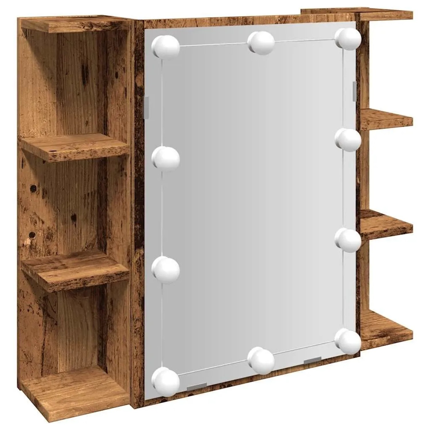 vidaXL Spiegelschrank mit LED Altholz 70x16,5x60 cm 857003 günstig online kaufen