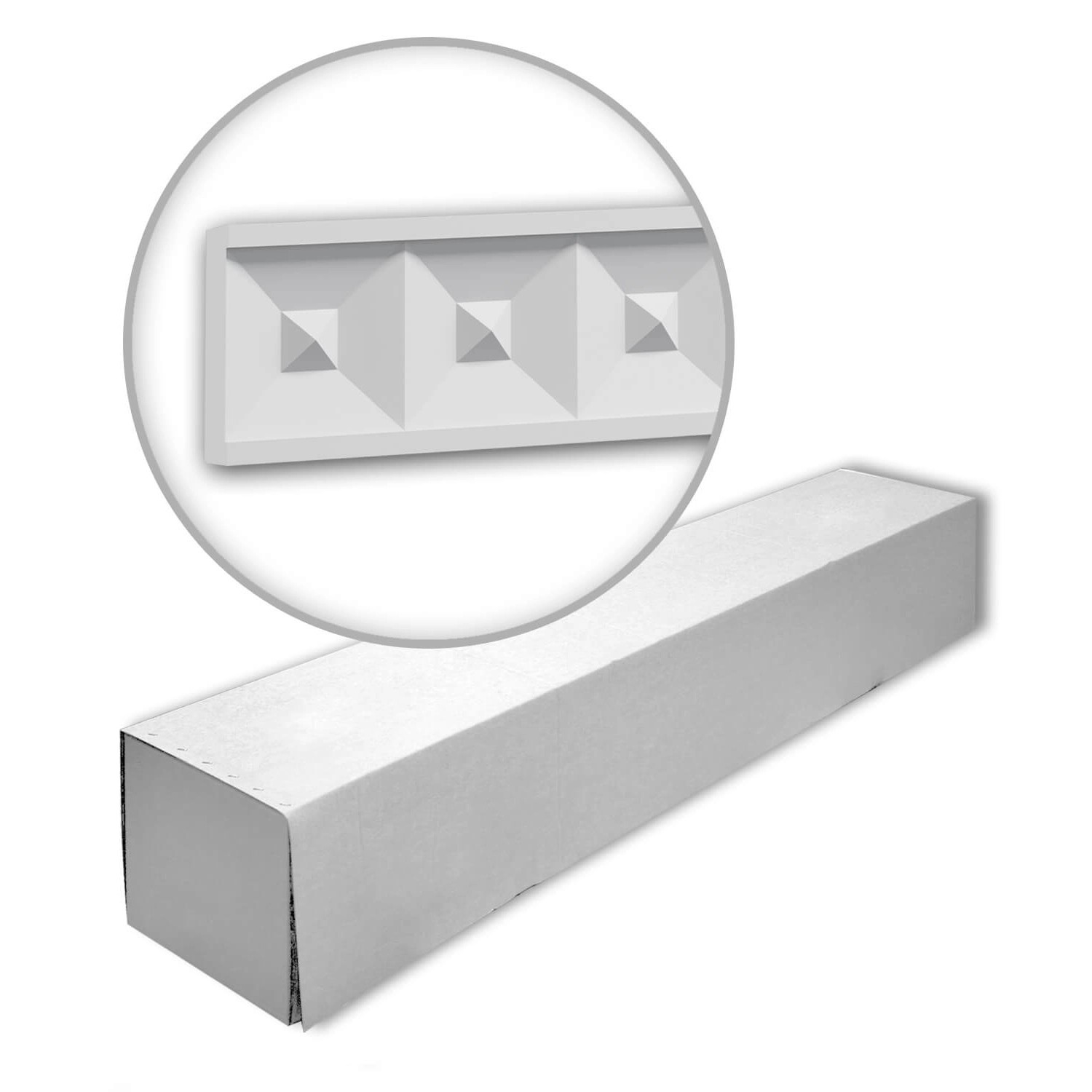 PROFHOME 151817-Box Wandleisten 1 Karton Set mit 9 Friesleisten 18 m Weiß