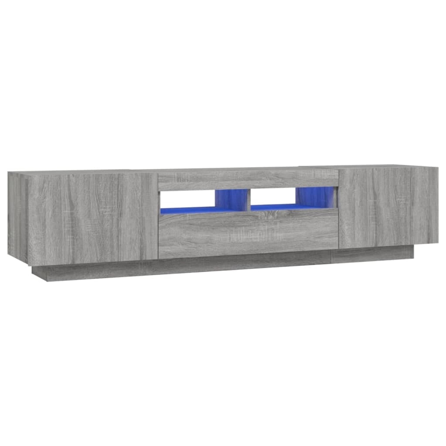 VidaXL 2-tlg. TV-Schrank-Set LED-Leuchten Grau Sonoma Holzwerkstoff 1