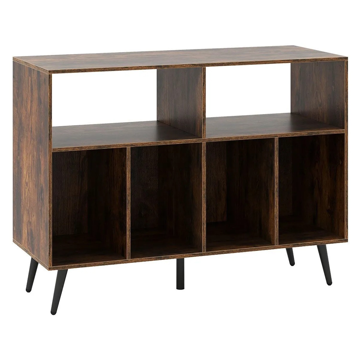 Costway Plattenspielerständer 3-Stufig Plattenspielerschrank Braun