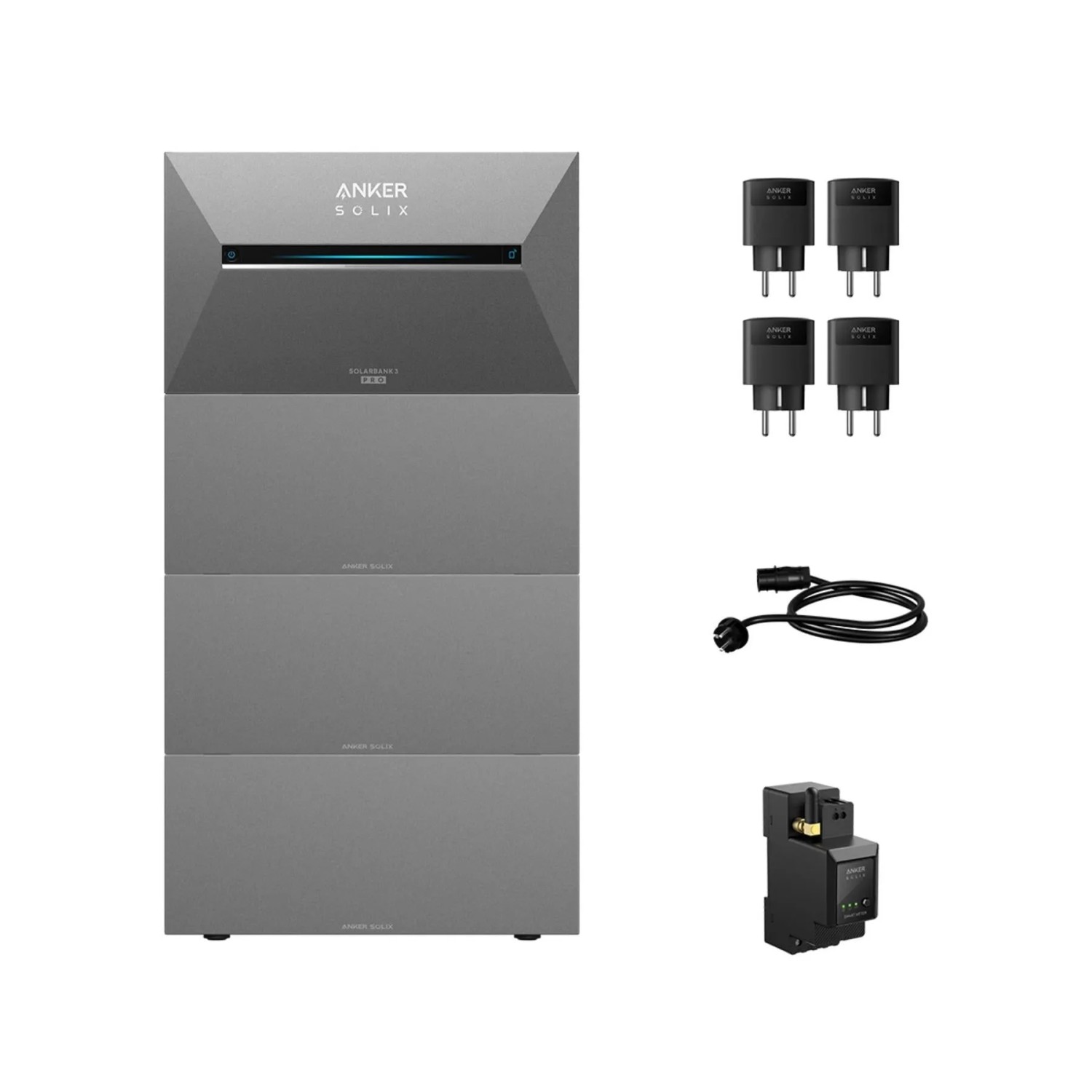 Anker SOLIX Solarbank 3 E2700 Pro Set 10.8kWh inkl. 3x Zusatzakku Smart Meter & 5x Smart Plug