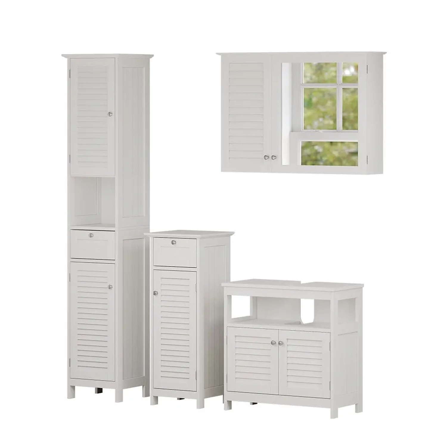 Vicco Badmöbel-Set Riad Weiß 60 x 60 4-teilig