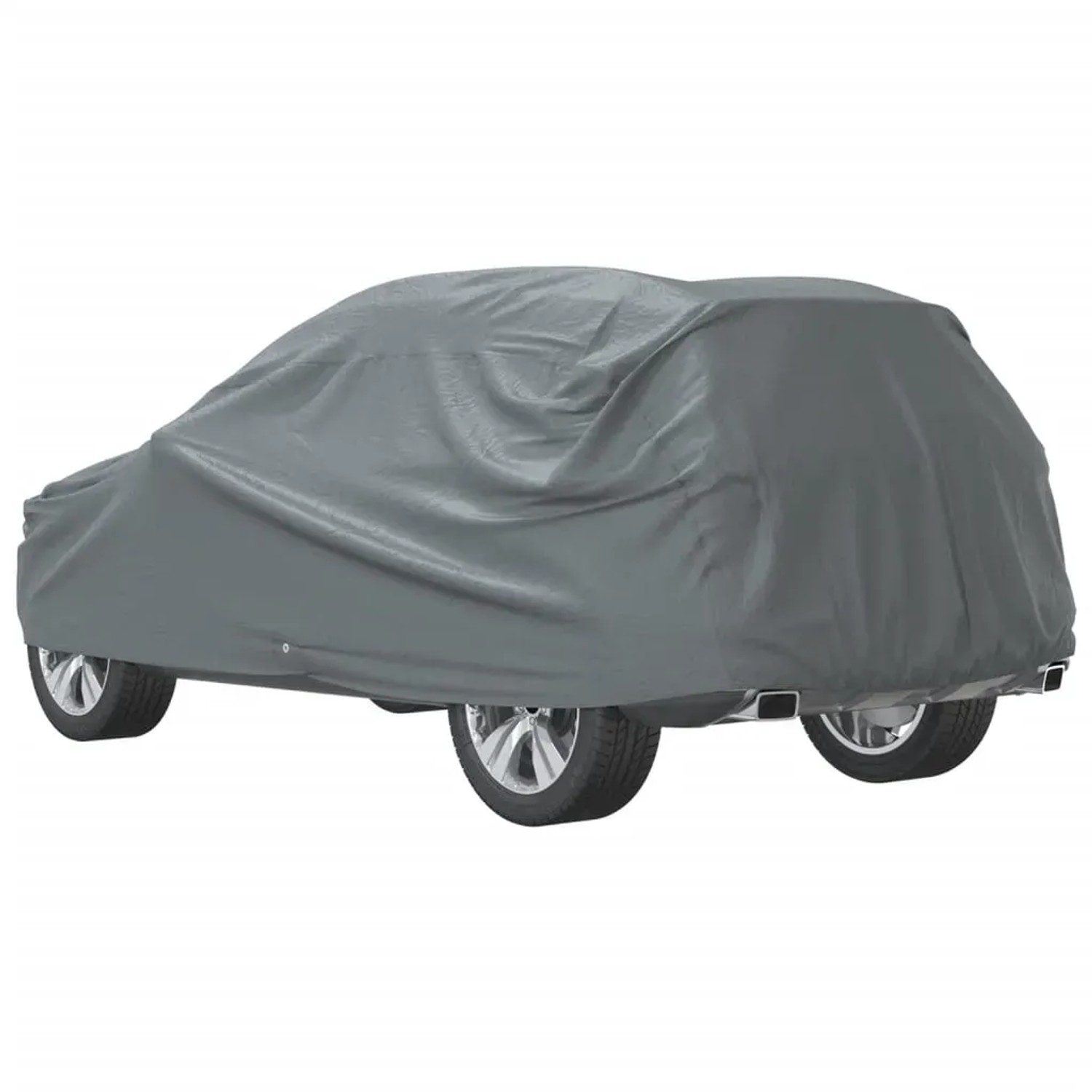 Graue vidaXL Autoabdeckung für SUV, Größe L, aus Vliesstoff zum Schutz vor Frost und Schmutz.