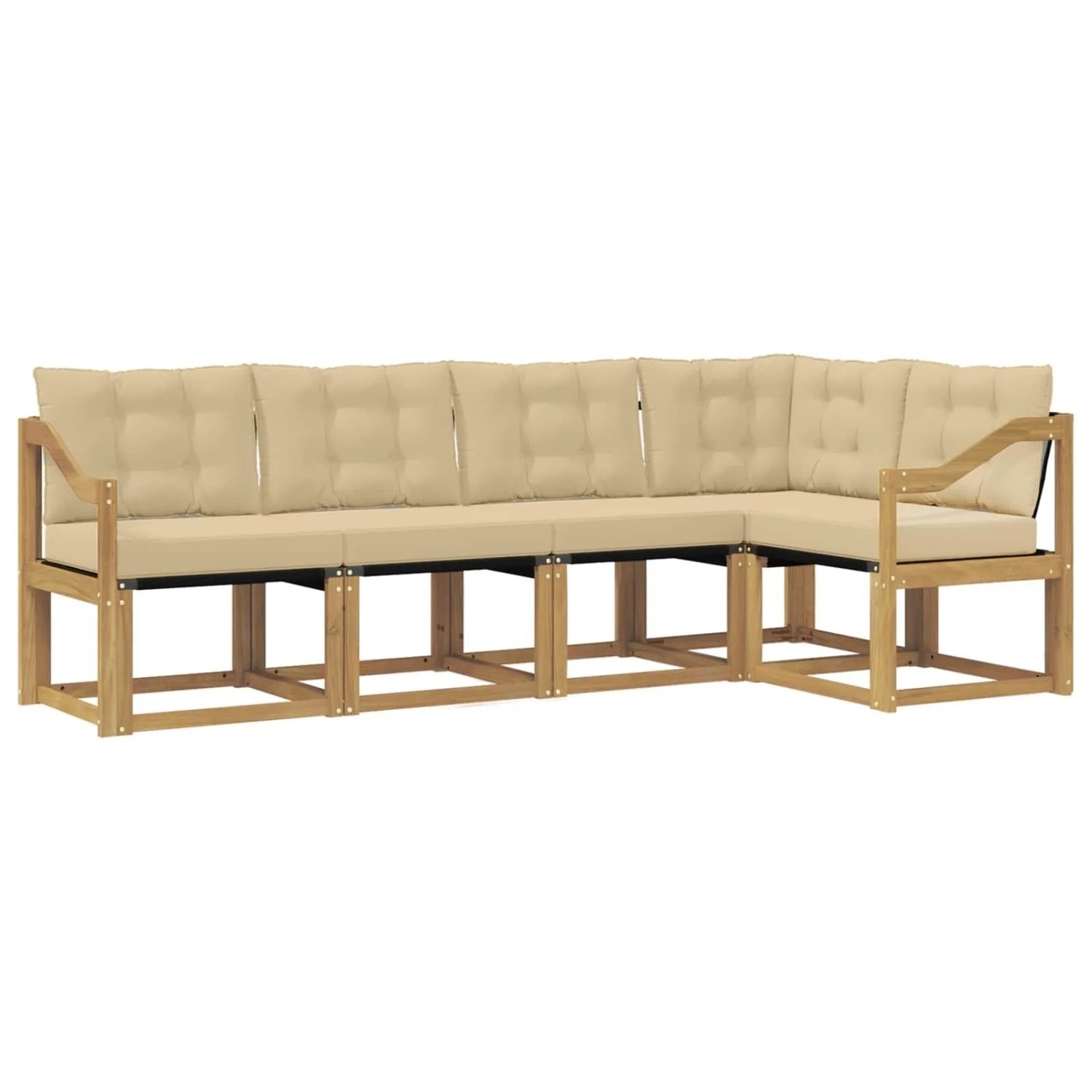 vidaXL Outdoor-Sofagarnitur mit Kissen 5-Tlg Weiß und Beige 3389487