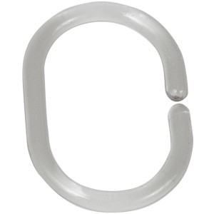 Transparenter Duschvorhangring, 12er Set von Wenko, aus Kunststoff, ovale Form.