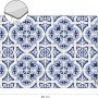 Myspotti Mini-Spritzschutzplatte Apollon, 59x41cm, Fliesenoptik, blau-weißes Muster.