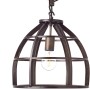Brilliant Matrix 2 Pendelleuchte, 34 cm, antik schwarz, mit Käfigschirm und sichtbarem Leuchtmittel.