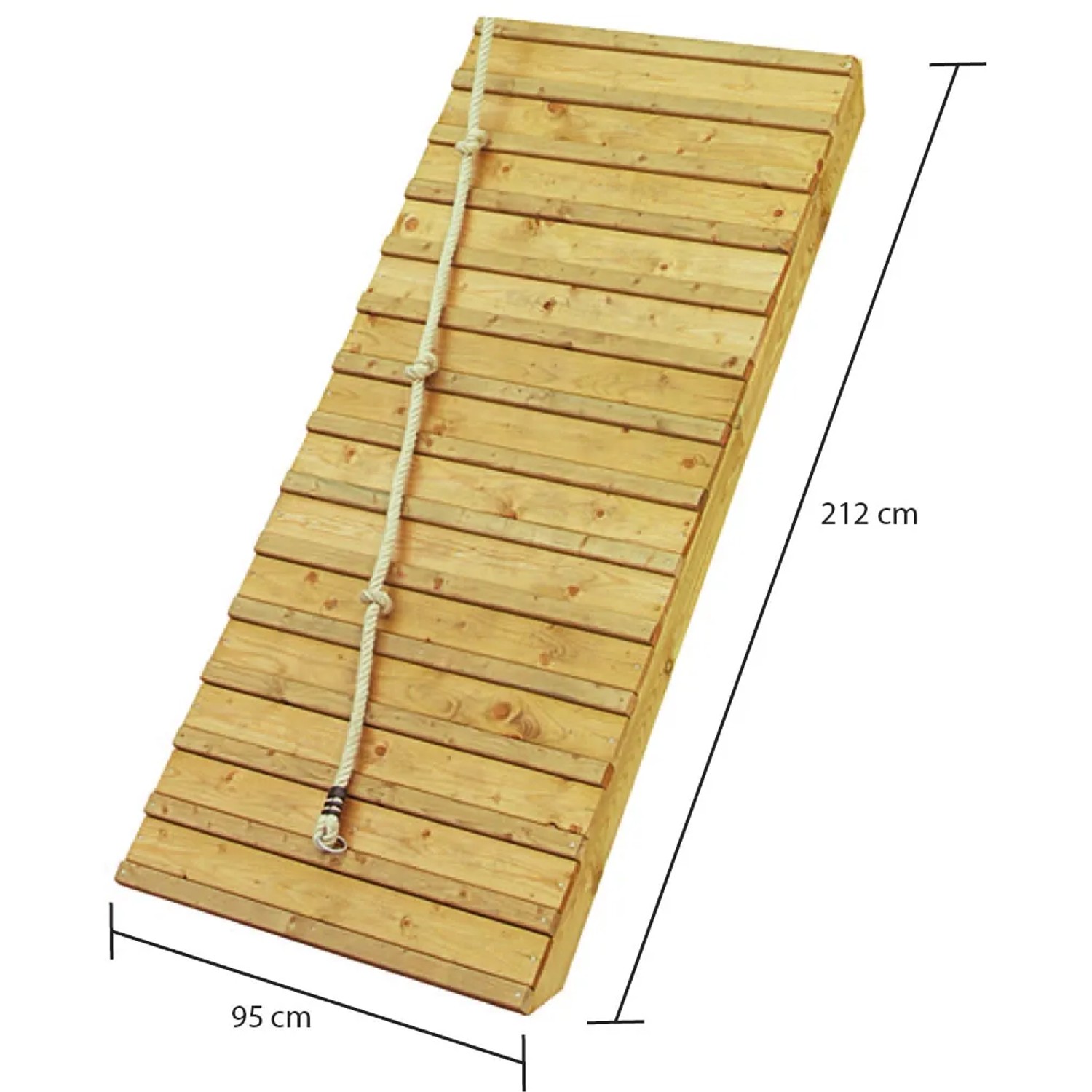 Karibu Kletterrampe aus Holz für Stelzenhaus Benjamin, naturbelassen, mit Seil.