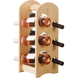 OBI Holzweinregal für 6 Flaschen, aus Kiefernholz, ideal zur platzsparenden Aufbewahrung von Wein.