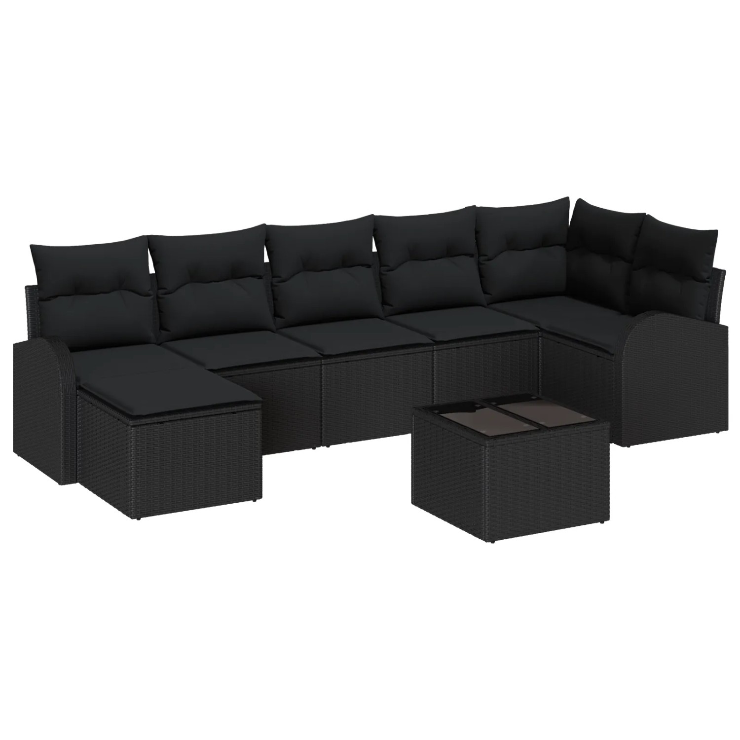 vidaXL Garten-Sofa-Set 8-Tlg Schwarz Poly Rattan 3354812