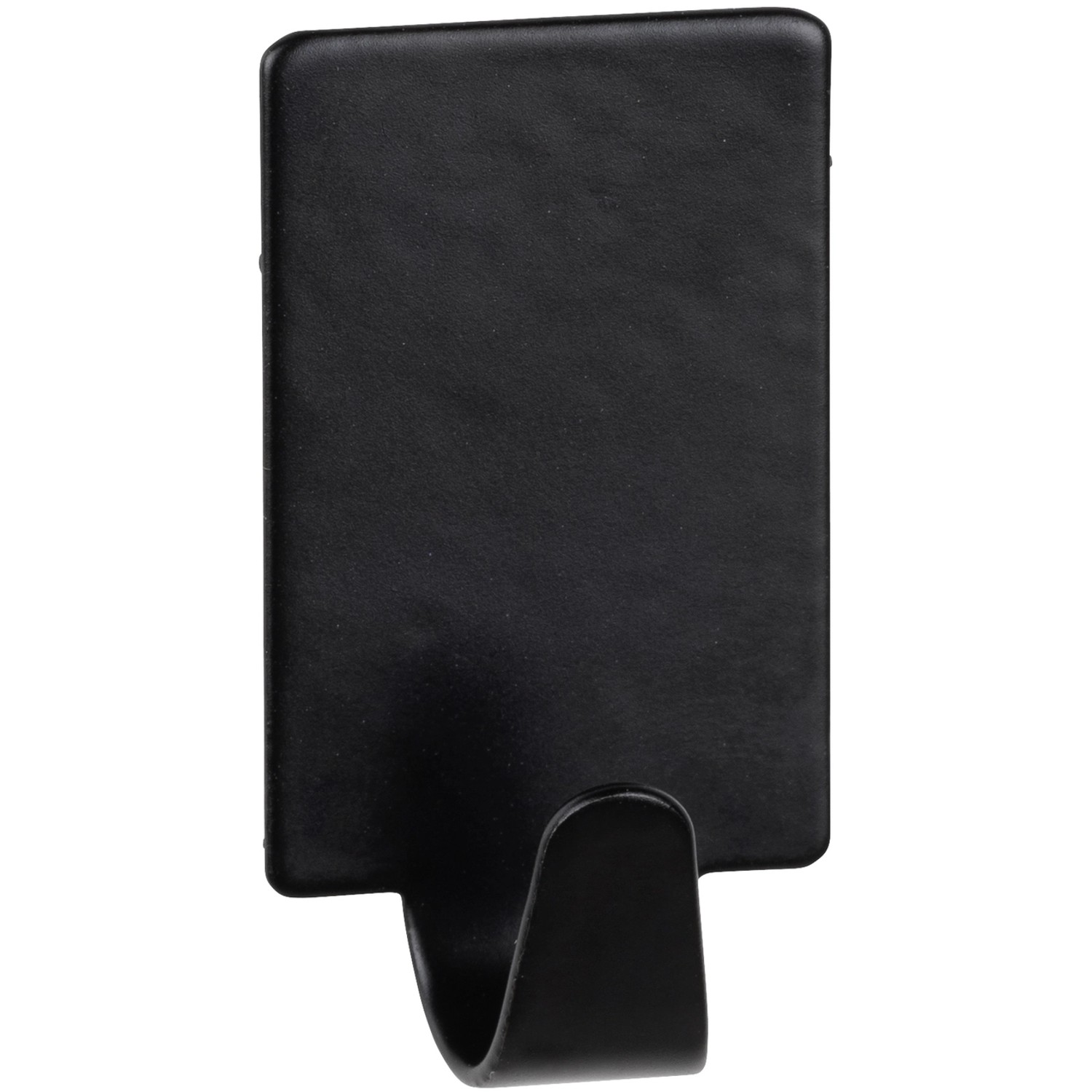 Wenko Edelstahl-Klebehaken, 4er-Set, Schwarz, rechteckig, zur Wandmontage ohne Bohren.