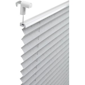 Hellgraues Tageslicht-Spannplissee Valeria, 60x130 cm, mit Easyfix-System.