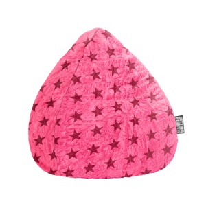 Pinker Sitzsack Fluffy 120 l von Sitting Point mit Sternenmuster.