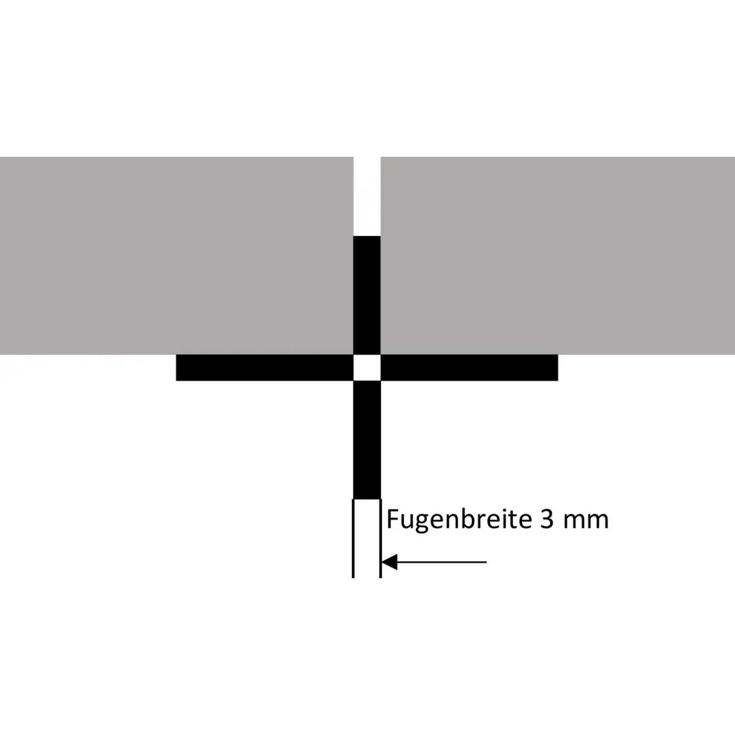 GS Terrassen Fugenkreuz 3 mm transparent, Detailaufnahme der Fugenbreite zwischen Terrassendielen.