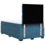 Blaues Boxspringbett (120x200 cm) mit Matratze und Kopfteil, Samtbezug.