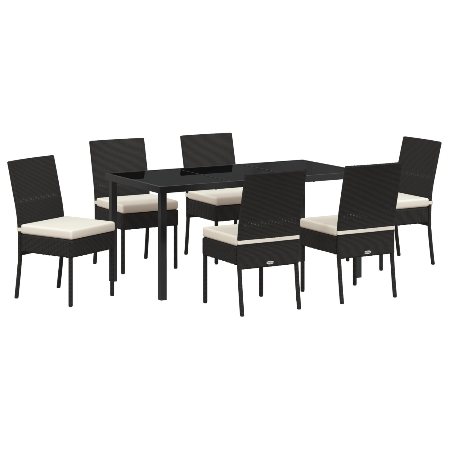 vidaXL Garten Essgruppe 7-Tlg Schwarz Poly Rattan 3379223 günstig online kaufen