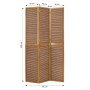 Brauner Homestyle4u Paravent, 3-teilig, 200x120 cm, aus Holz und Bambus. Faltbarer Raumteiler für Sichtschutz.