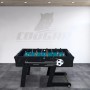 Schwarzer Cougar Tischkicker Scorpion Kick TS, faltbar, mit Spielfiguren und Ball.