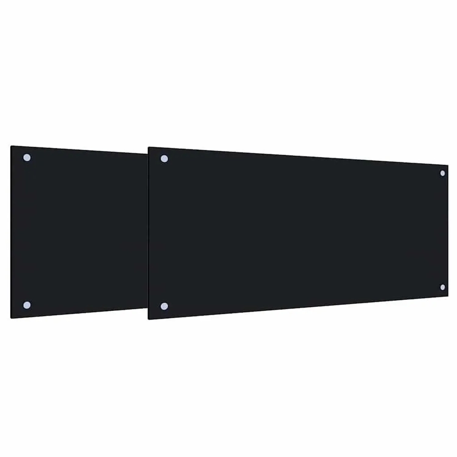vidaXL Küchenrückwand 2 pcs Schwarz 90 x 40 cm Gehärtetes Glas 3415437
