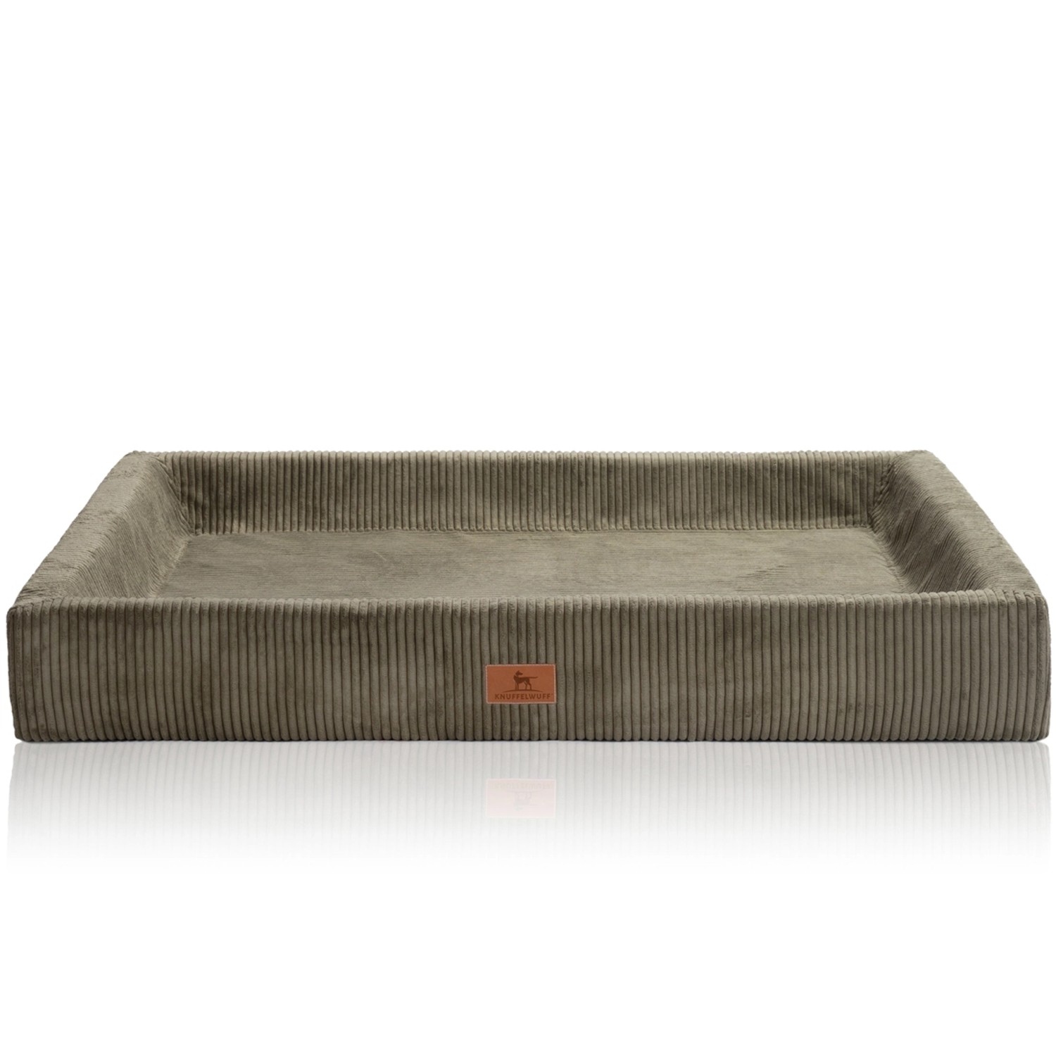 Knuffelwuff Hundebett Santiago Orthopädisch Cord XXL 120 x 100cm Khaki