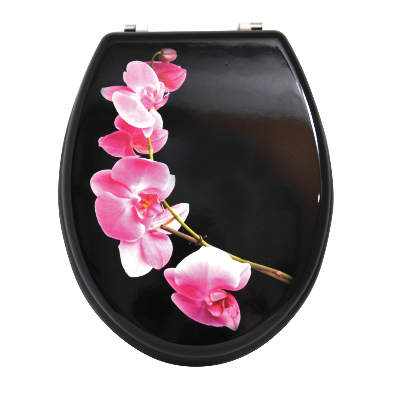 MSV WC-Sitz Lanyu MDF 42,5 cm x 36,5 cm x 5 cm Schwarz-Pink günstig online kaufen